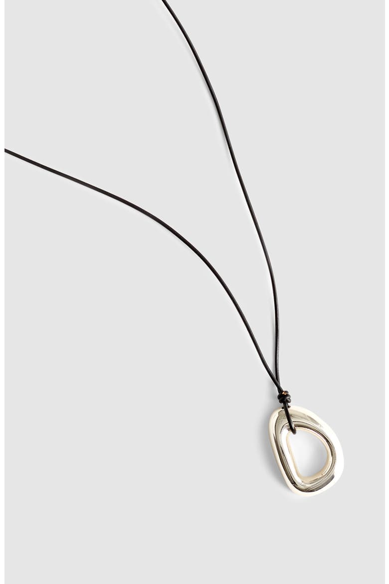 Sculptural Pendant Cord Necklace, Alternate, color, WARM SILVER