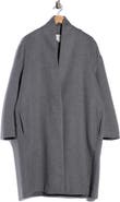 Vince Collarless Wool Blend Longline Coat
