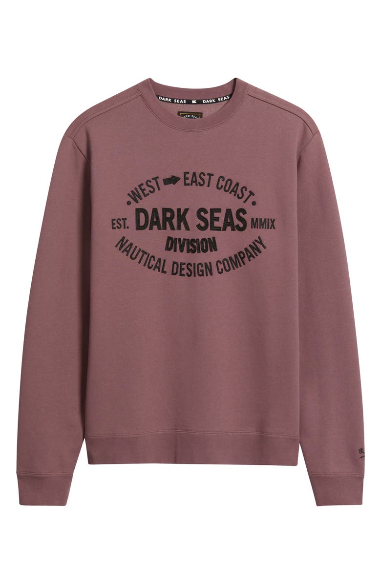 DARK SEAS Waterloo Logo Appliqué Crewneck Sweatshirt, Alternate, color, Rose