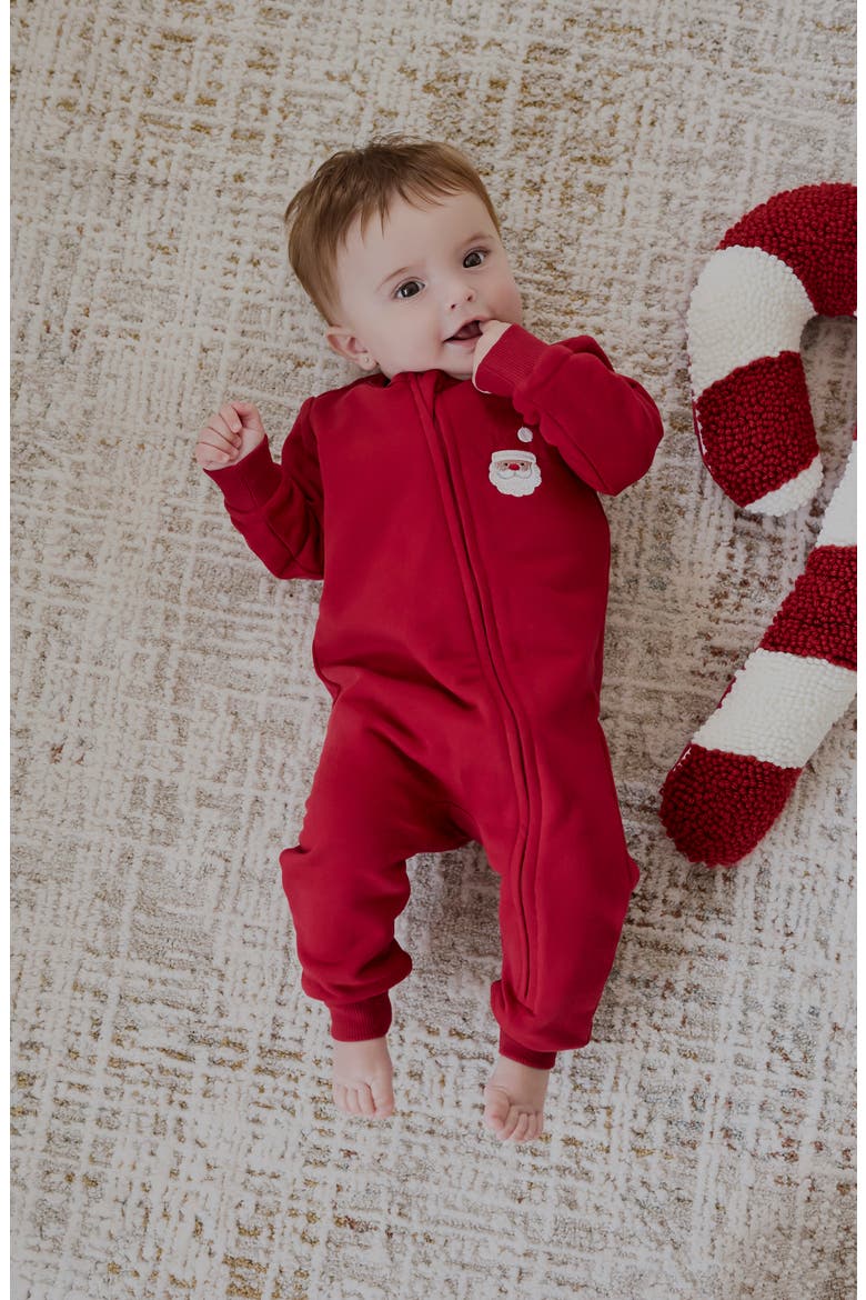 Santa Baby Zip Playsuit, Alternate, color, RED