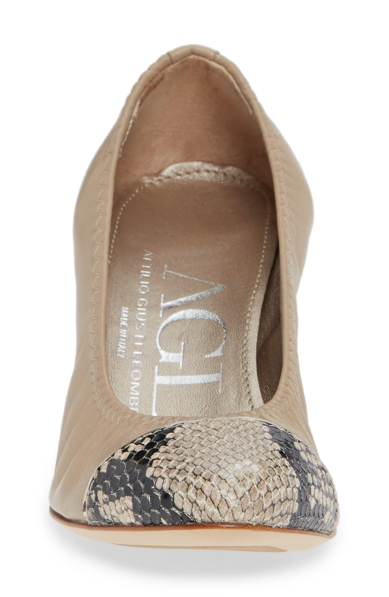 Cap Toe Pump, Alternate, color, SAND LEATHER