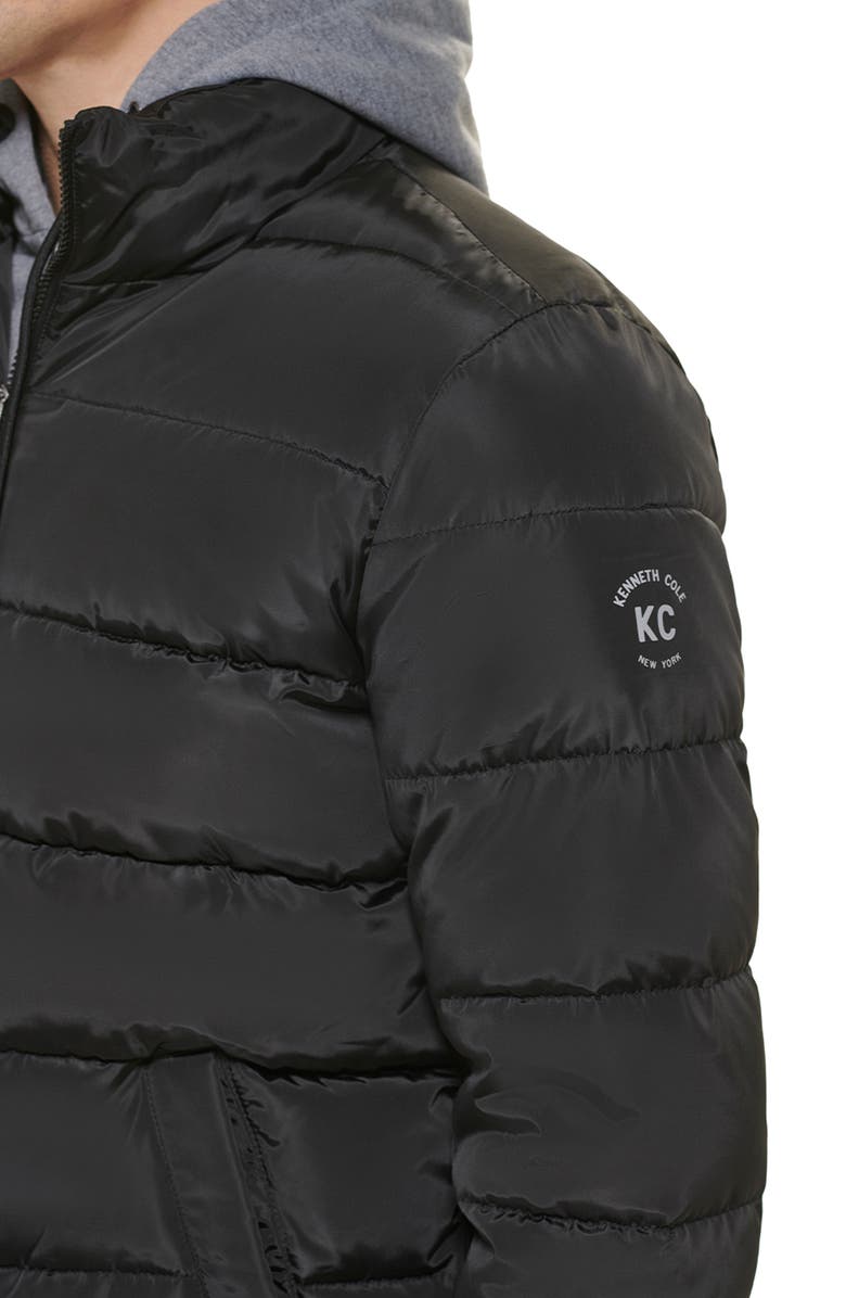 Kenneth Cole New York Hooded Faux Layer Puffer Jacket, Alternate, color, 