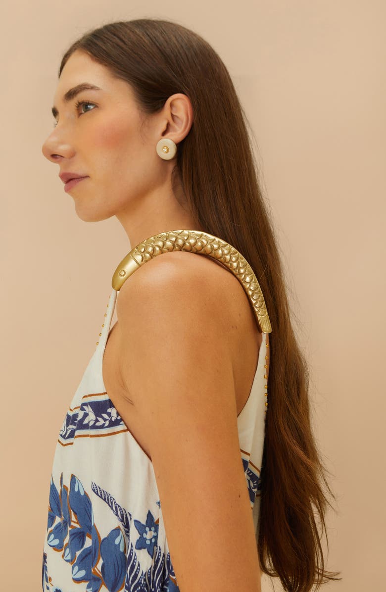 FARM Rio Ana Tapestry Linen Blend Sundress, Alternate, color, Off-White