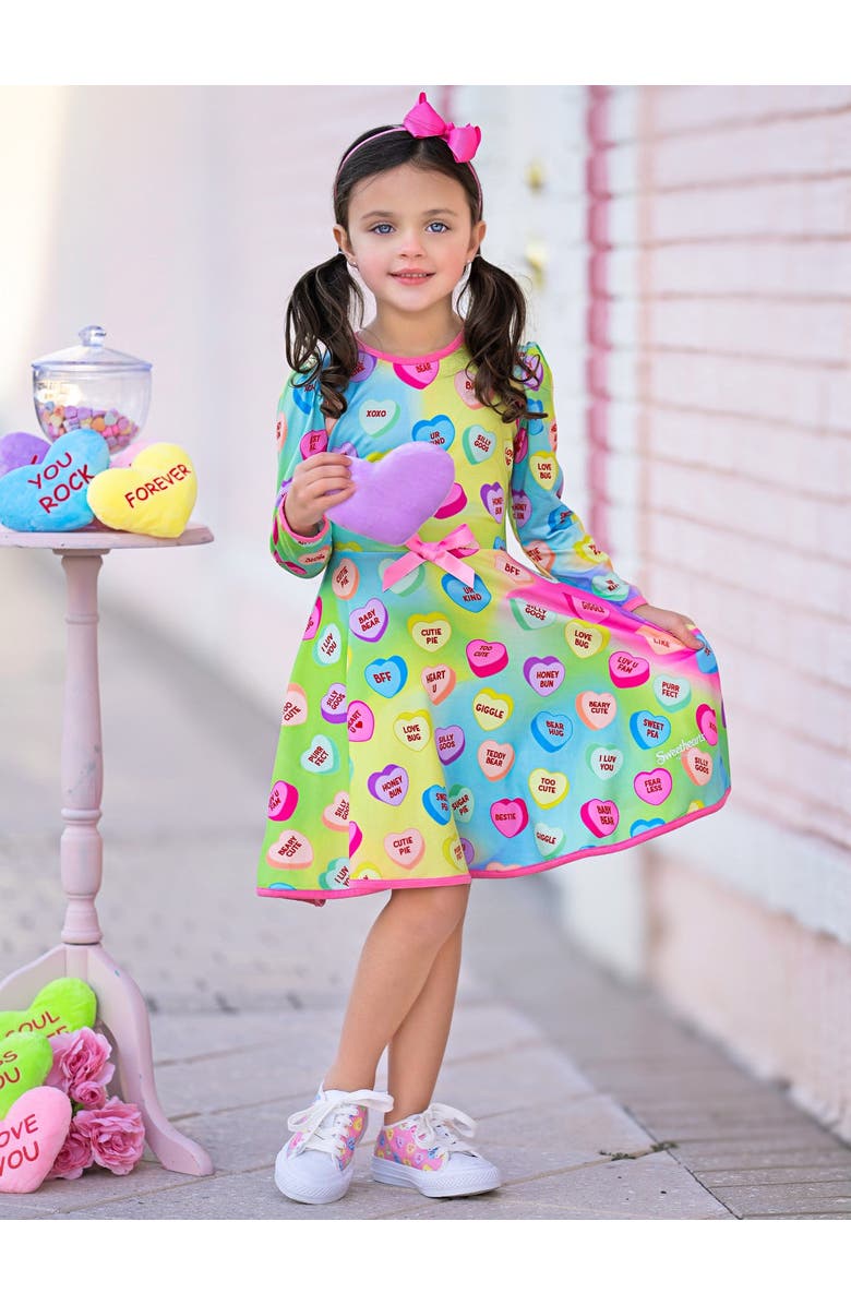 Mia Belle Girls Sweethearts YOU+ME Pastel Darling Dress, Alternate, color, Blue