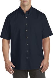 Harbor Bay by DXL Big & Tall Easy-Care Solid Sport Shirt