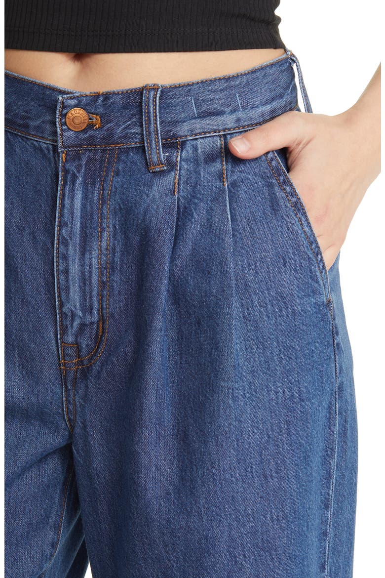 Baggy Pleated Straight Leg Jeans, Alternate, color, FARSON WASH