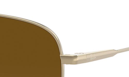 Ray Ban Sunglasses Unisex William Titanium - Arista Gold Frame Brown Lenses Polarized 59-17 In Gold Flash