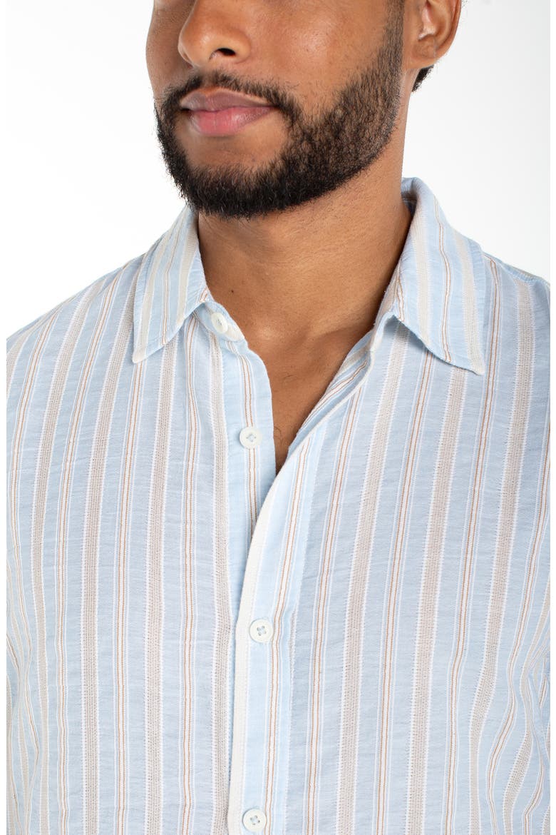 Stripe Short Sleeve Button-Up Shirt, Alternate, color, LIGHT BLUE MULTI