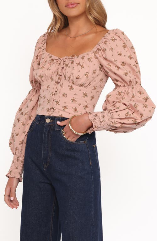 Petal And Pup Petal & Pup Charlene Floral Puff Sleeve Cotton Top In Pink
