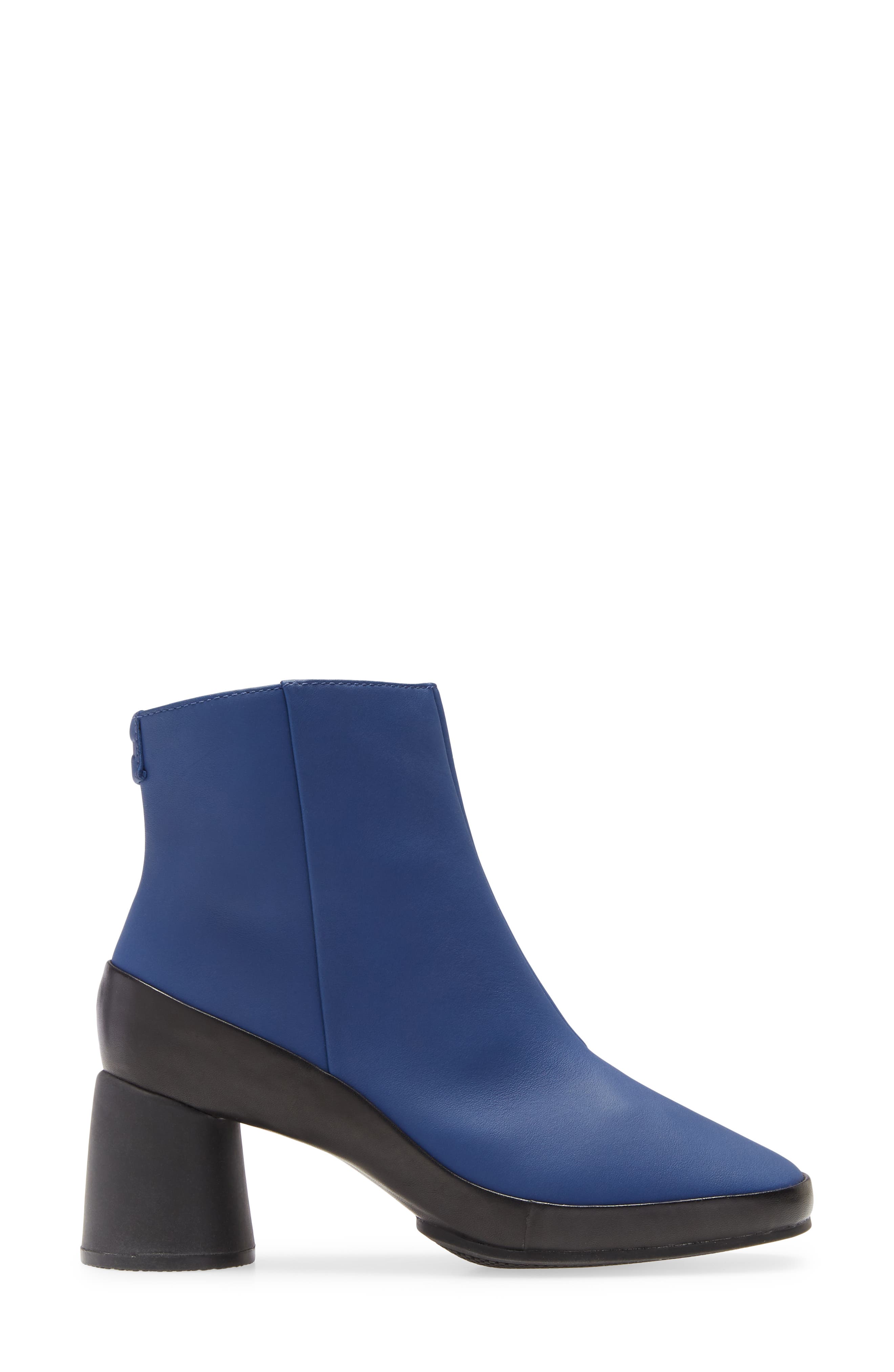 Upright Column Heel Bootie, Alternate, color, NAVY LEATHER