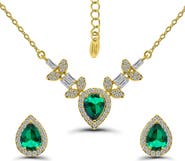 Christian Siriano Pear Cubic Zirconia Necklace & Stud Earrings Set
