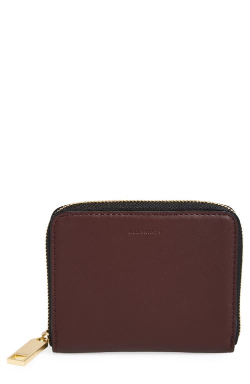 Allsaints Lena Hex Leather Zip Wallet In Red