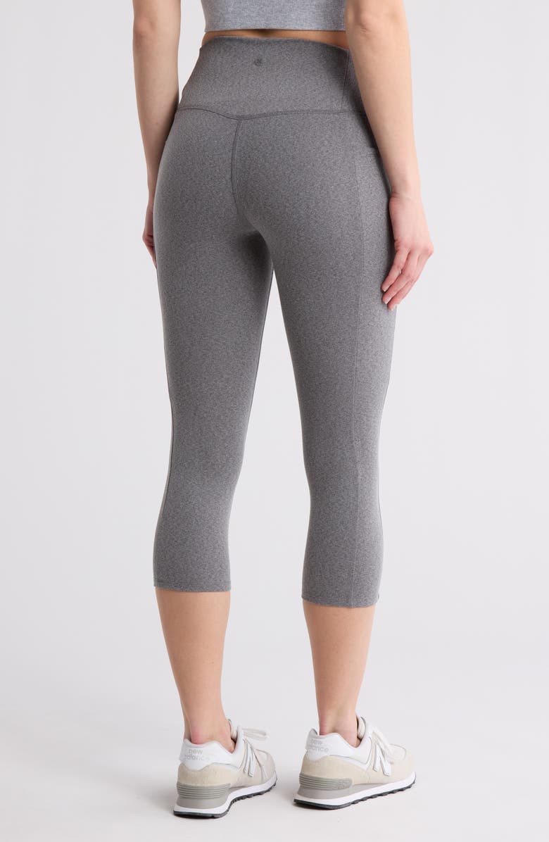 RBX Space Dye Peached Pocket Capri Leggings, Alternate, color, Charcoal