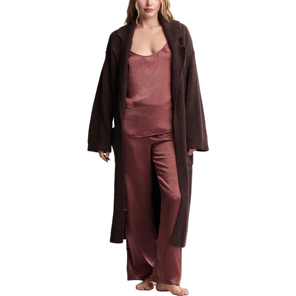 Barefoot Dreams Cozychic® Rib Longline Cardigan In Brown