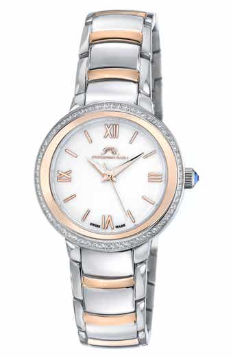 Luna White Topaz Bracelet Watch, 34mm
