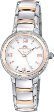 PORSAMO BLEU Luna White Topaz Bracelet Watch, 34mm