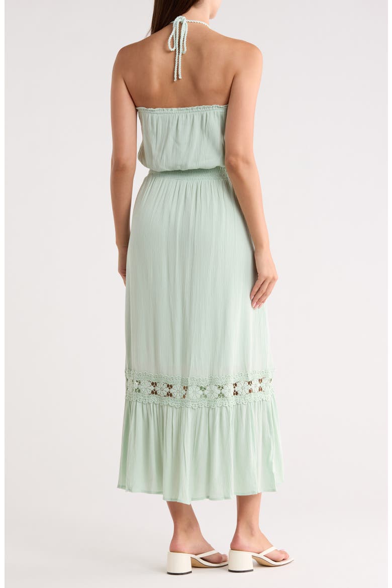 Smocked Halter Maxi Dress, Alternate, color, DUSTY SAGE