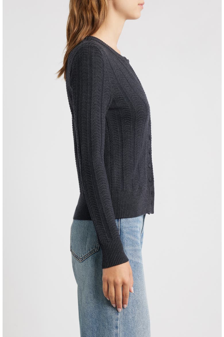 Francesca Wool Blend Cardigan, Alternate, color, CHARCOAL