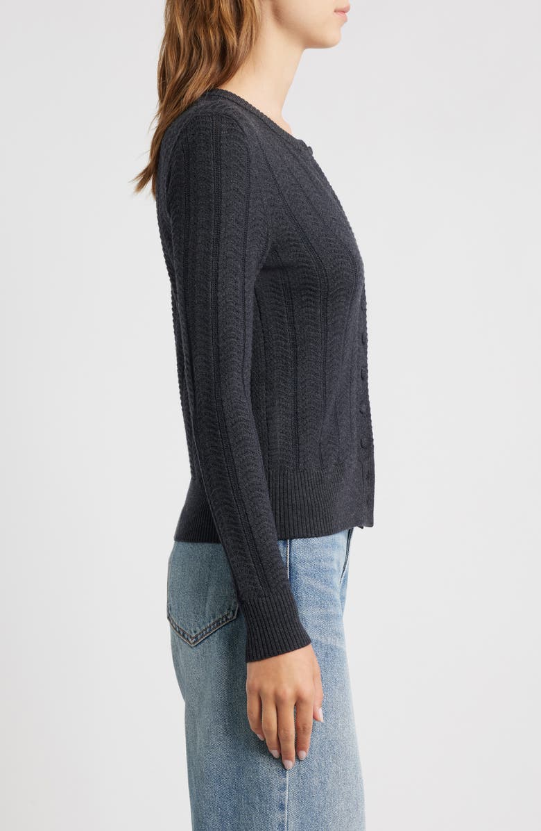 rag & bone Francesca Wool Blend Cardigan, Alternate, color, Charcoal