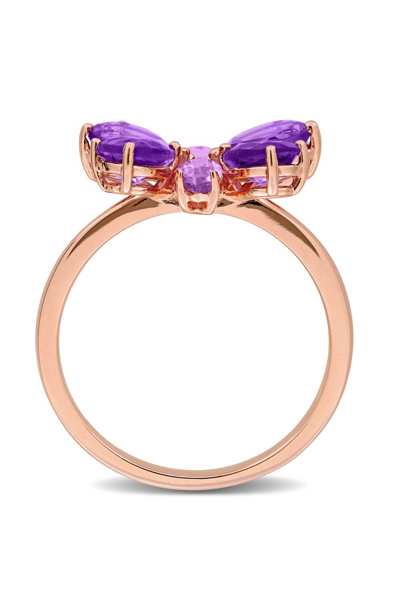 Julianna B. Amethyst Butterfly Ring Rose-Plated, Alternate, color, Amethyst