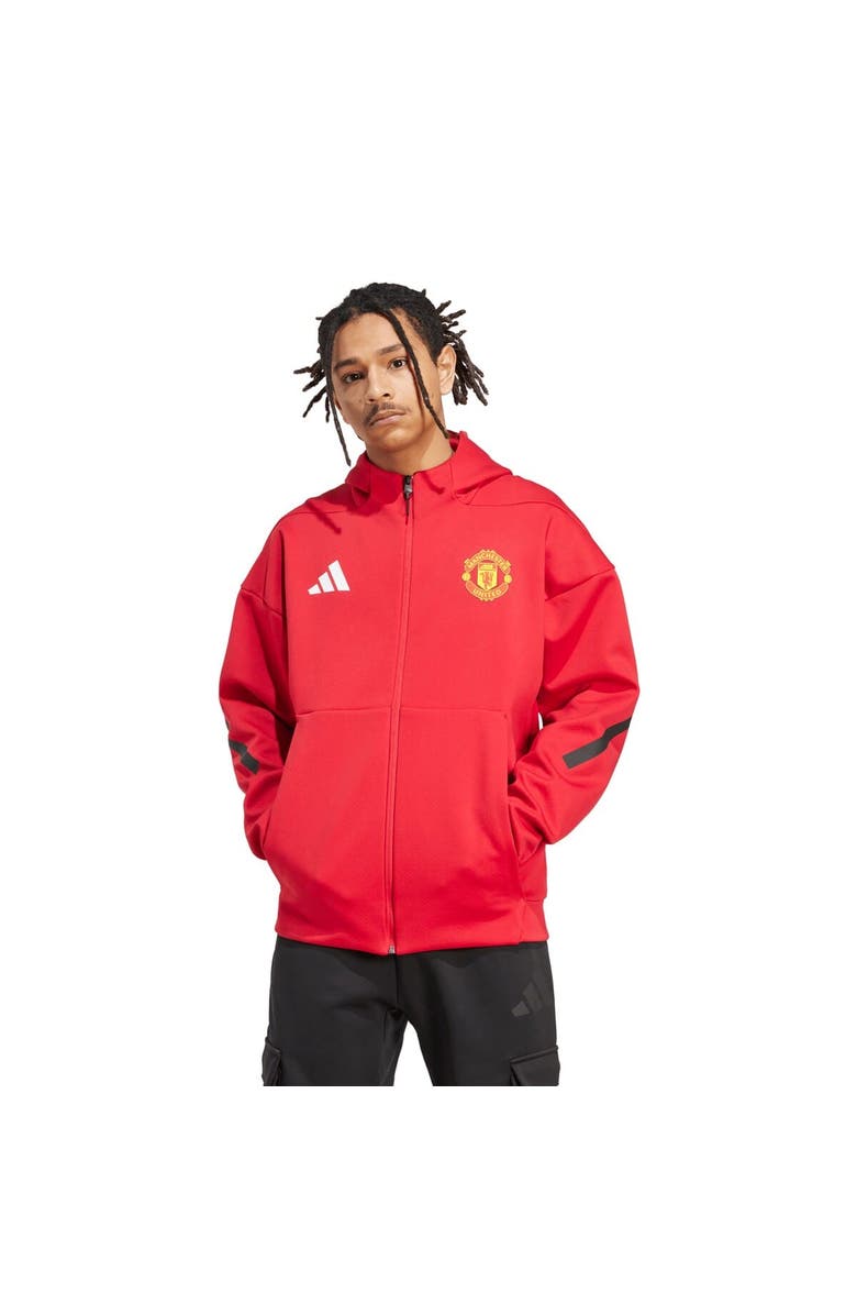 adidas Men's adidas Red Manchester United 2025/26 Anthem Full-Zip Jacket, Main, color, Red