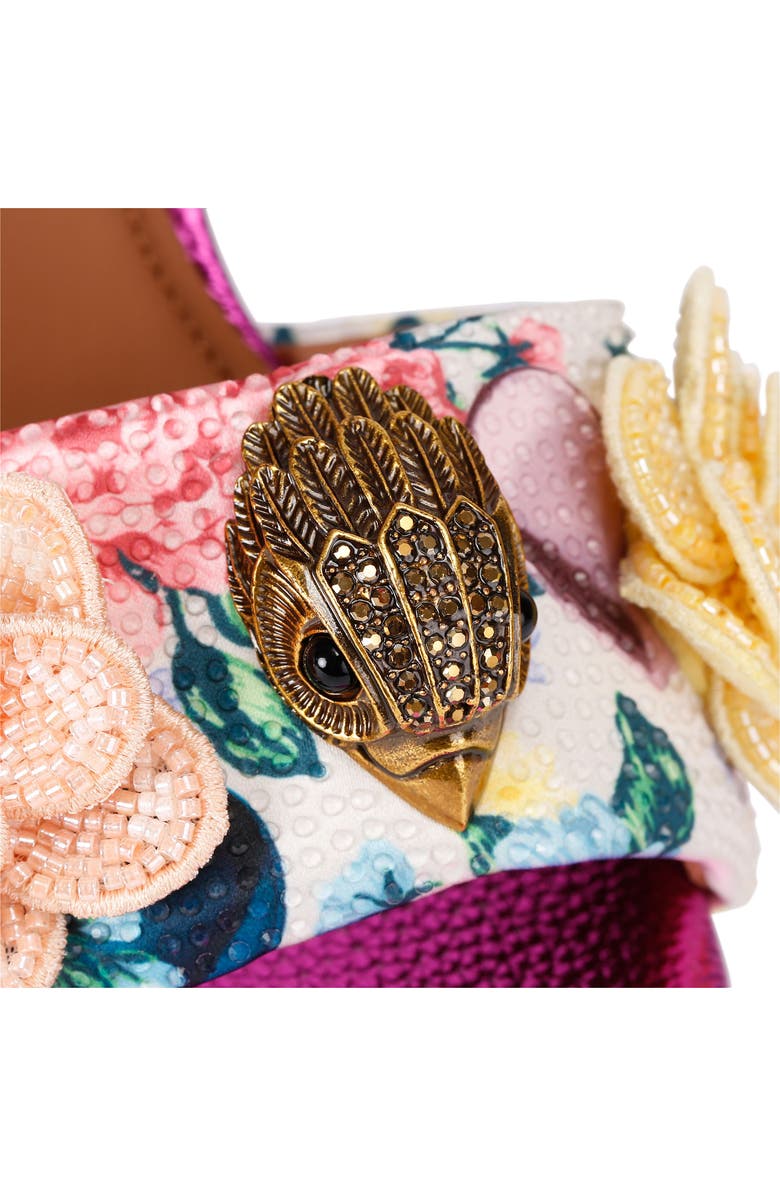 Kurt Geiger London Kensington Ankle Strap Platform Sandal, Alternate, color, White Floral Multi