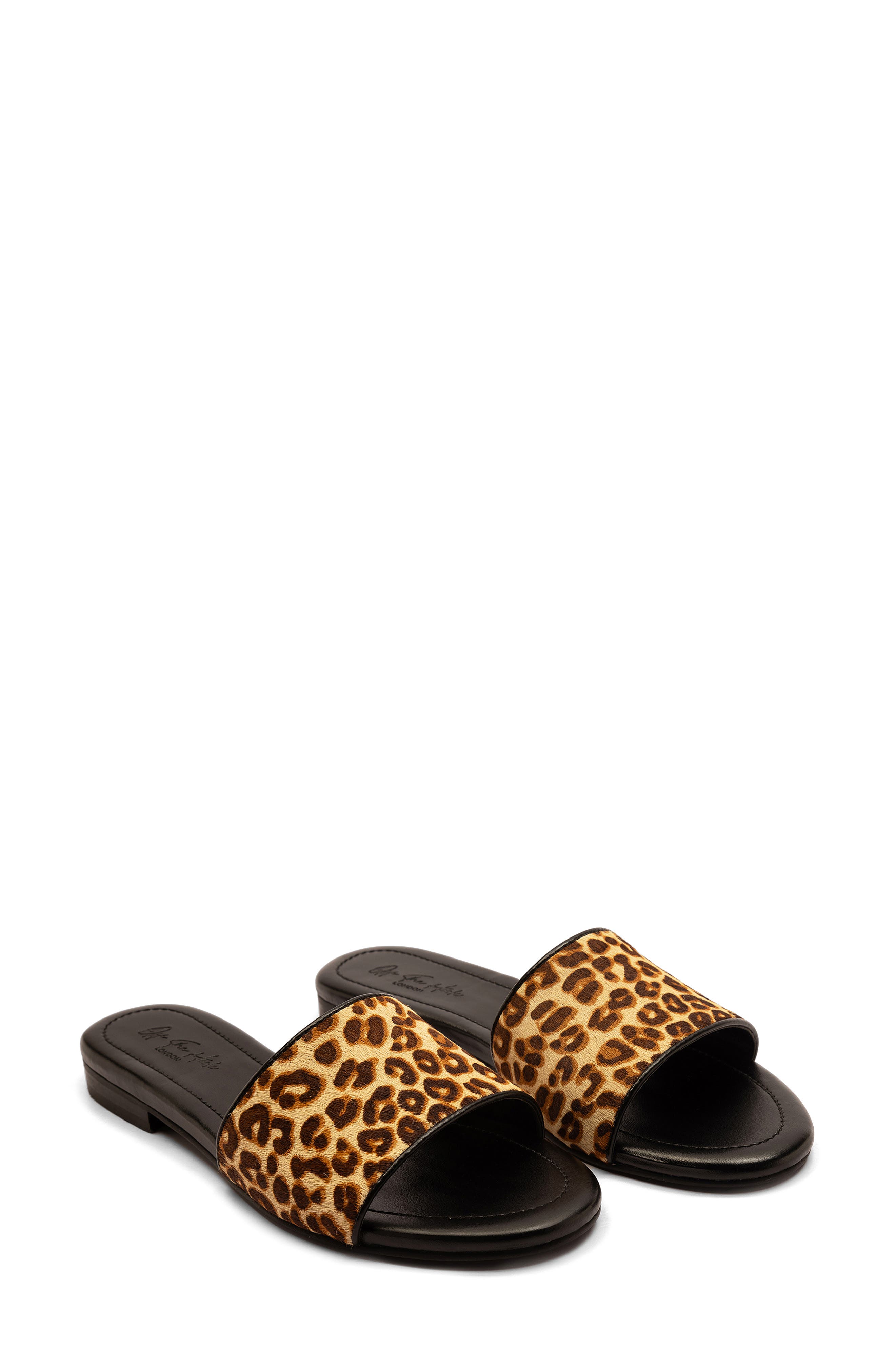 OFF THE HOOK LONDON Strand Leopard Genuine Calf Hair Sandal, Alternate, color, 