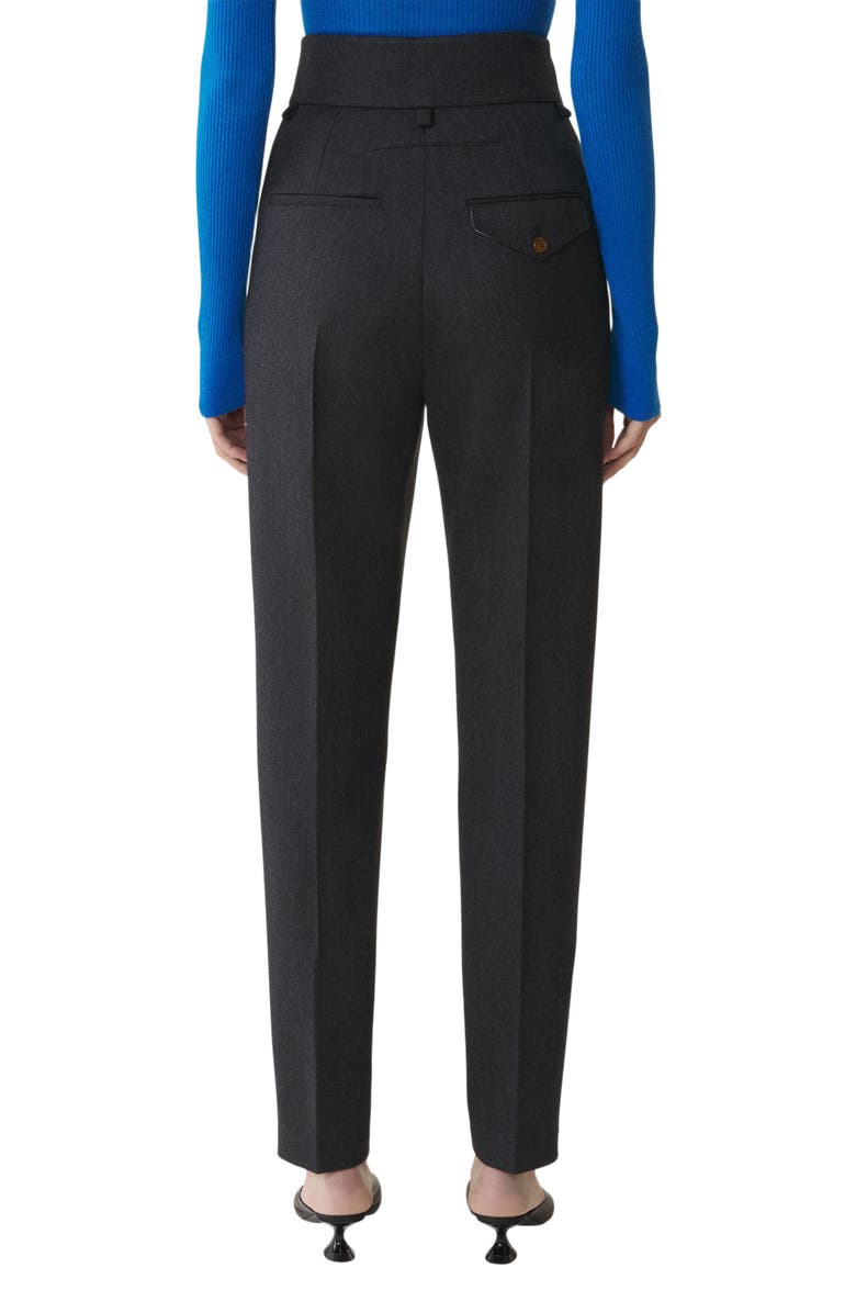 Lanvin Cigarette Pants In Flannel, Alternate, color, Anthracite