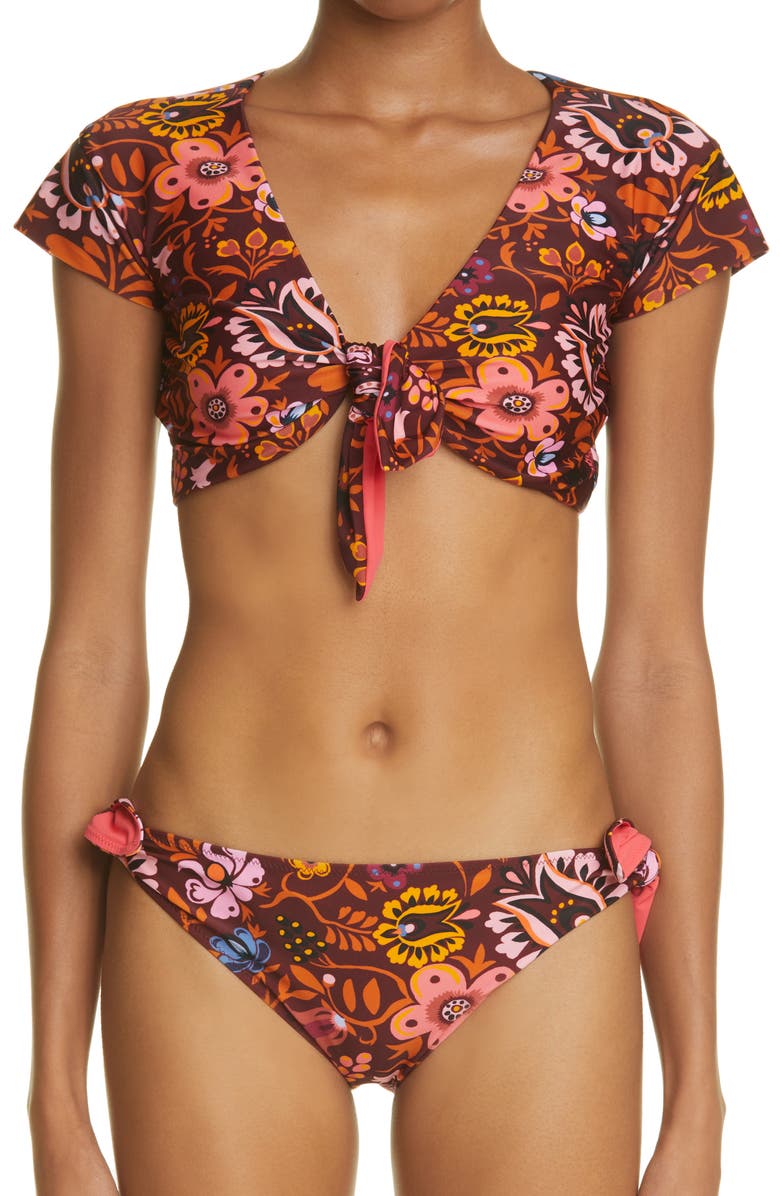 La DoubleJ Floral Bikini Top, Main, color, 