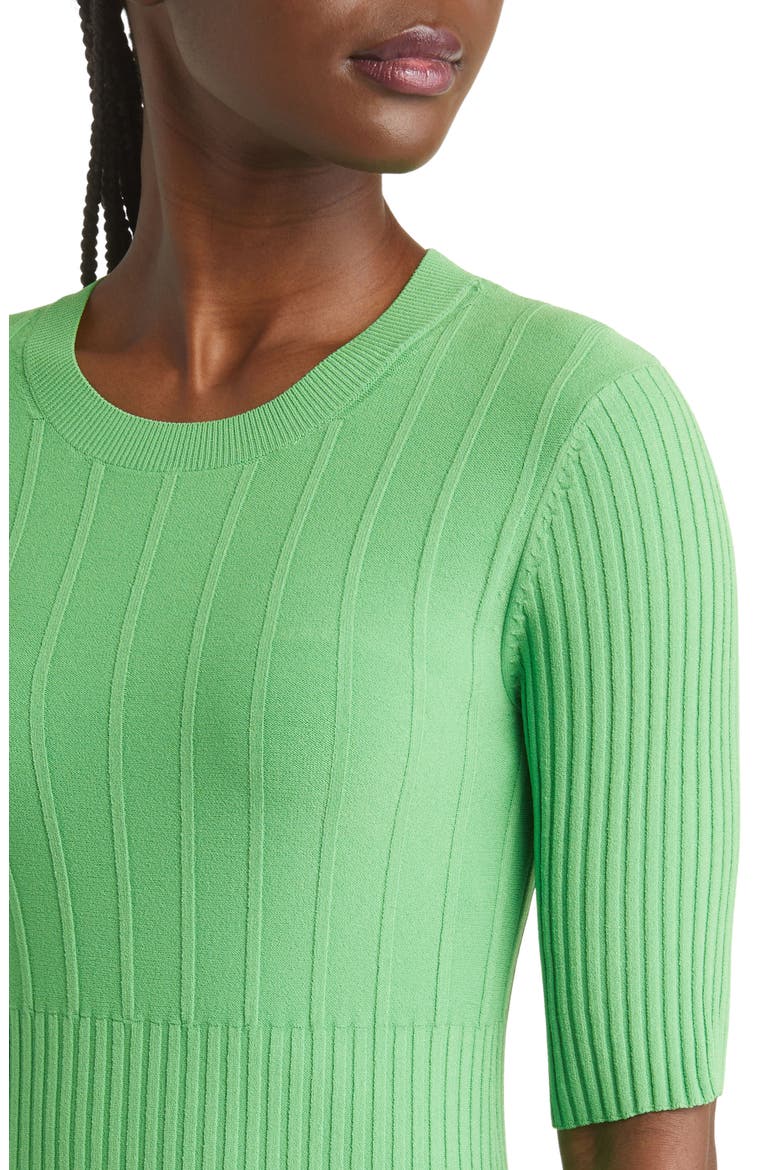 Mixed Rib Midi Sweater Dress, Alternate, color, BRIGHT PERIDOT