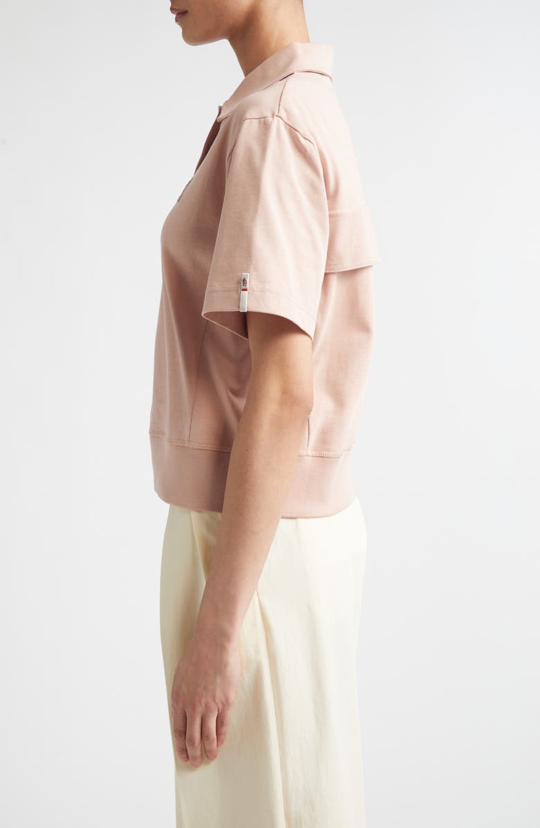 Moncler Grenoble Reflective Logo Patch Polo, Alternate, color, Misty Rose