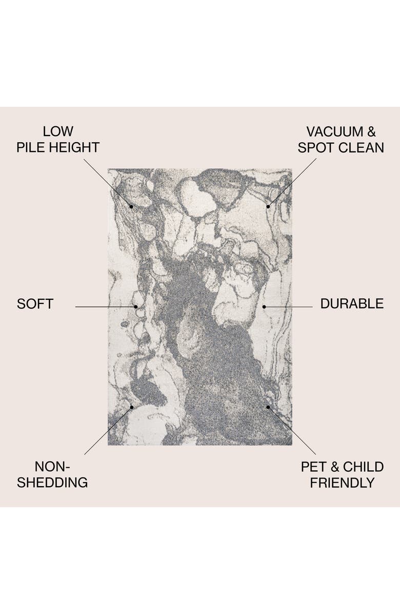 JONATHAN Y Marmo Abstract Marbled Modern Area Rug, Alternate, color, Gray/Cream