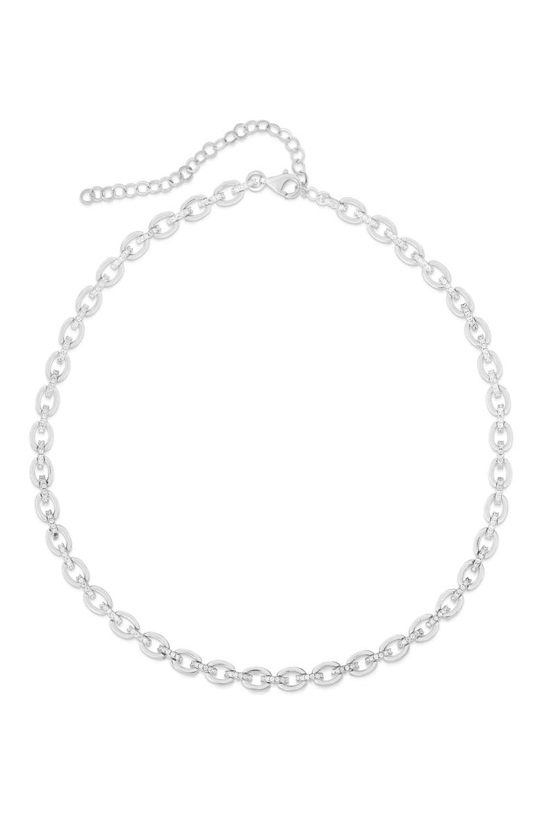 Sterling Silver Link Choker Necklace, Main, color, SILVER