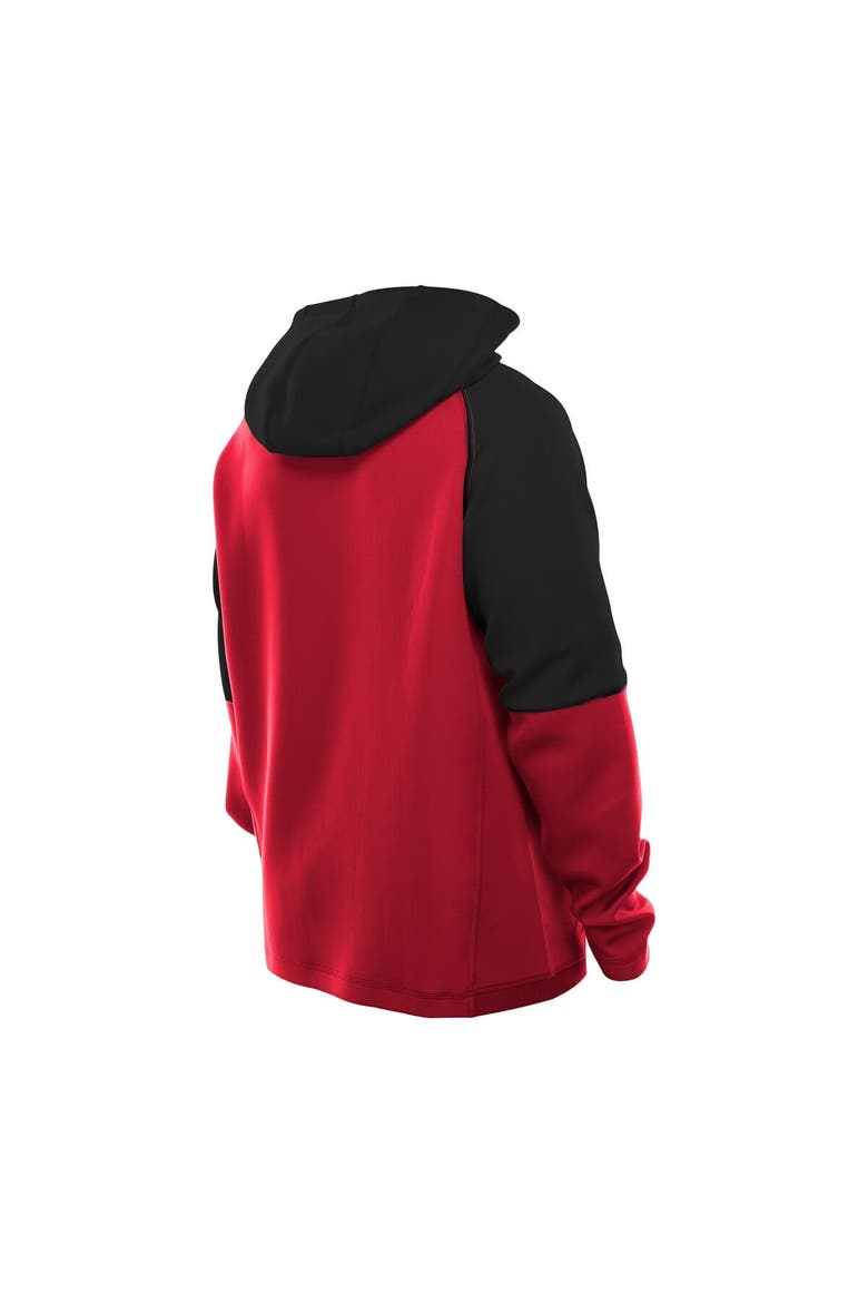 Men's New Era  Red Atlanta Falcons Combine Authentic Color Block Raglan Pullover Hoodie, Alternate, color, Red
