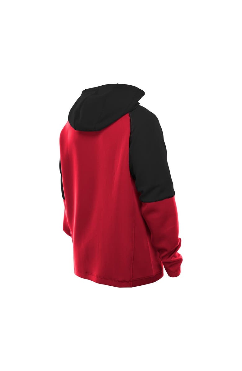 New Era Men's New Era  Red Atlanta Falcons Combine Authentic Color Block Raglan Pullover Hoodie, Alternate, color, Red