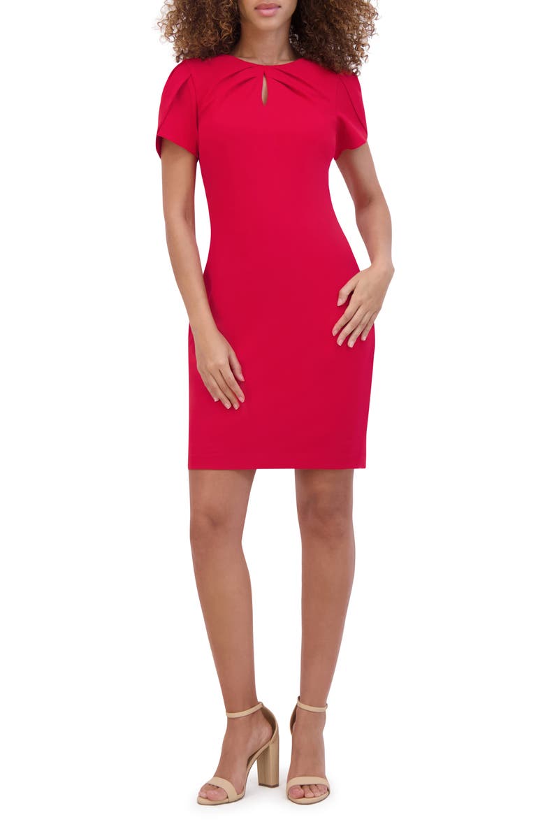 Kensie Keyhole Crepe Scuba Dress, Main, color, 