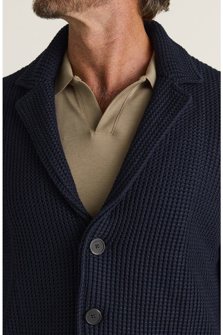 Birch Tailored Wool Blend Cardigan, Alternate, color, NAVY