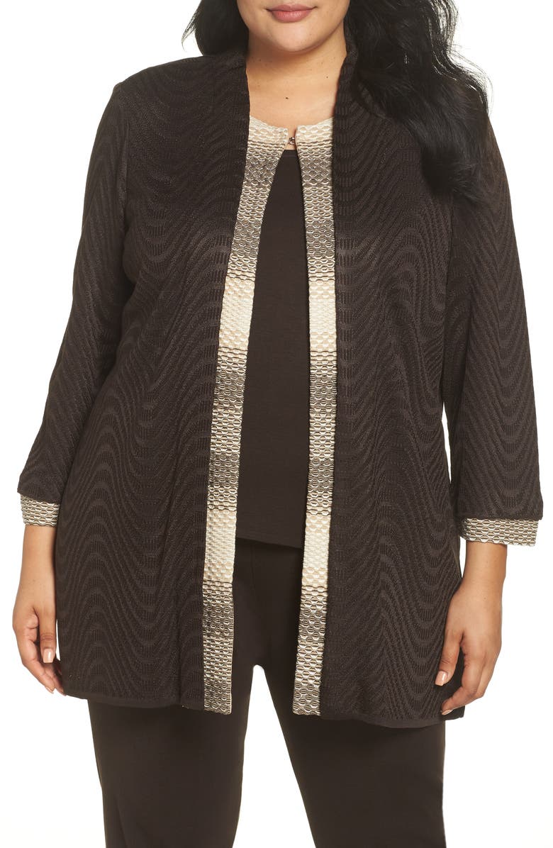 Ming Wang Layered Longline Jacket, Main, color, 