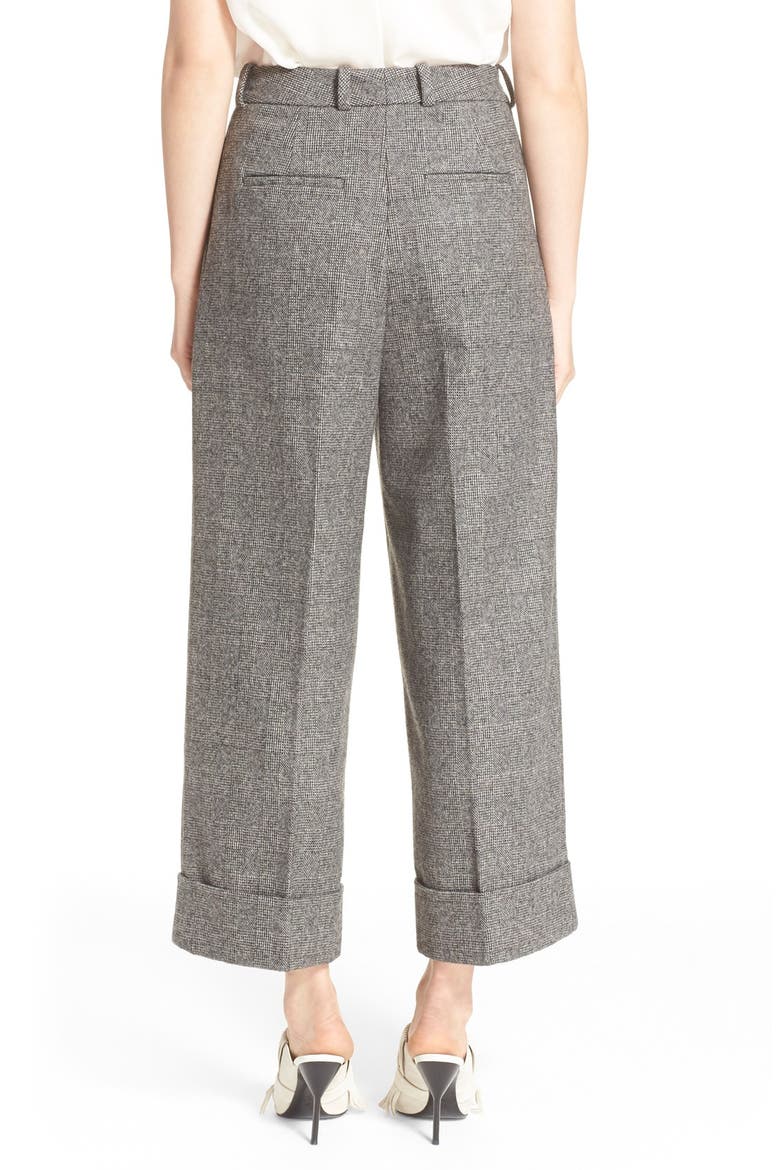 Wide Leg Cuff Pants, Alternate, color, BLACK/ WHITE