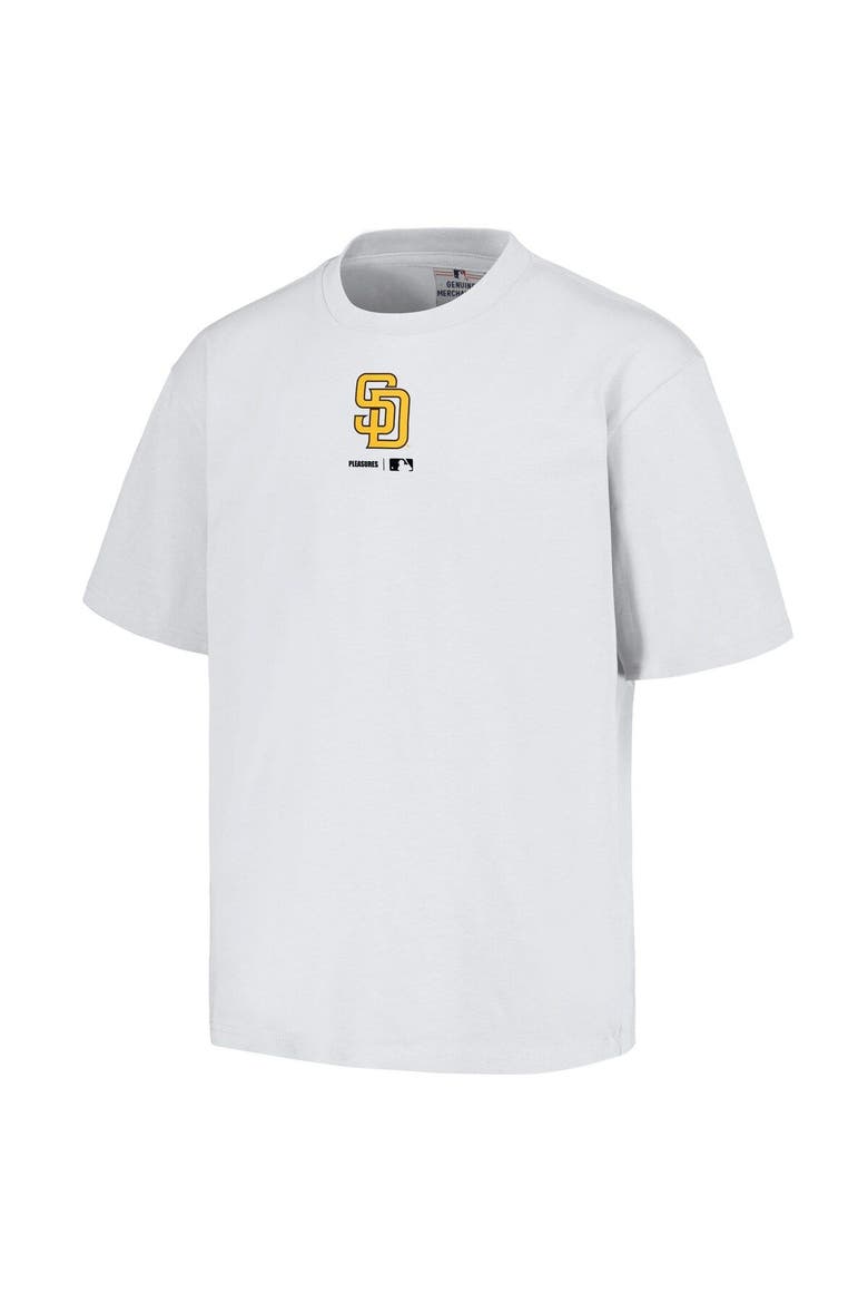 Men's PLEASURES  White San Diego Padres Mascot T-Shirt, Alternate, color, White