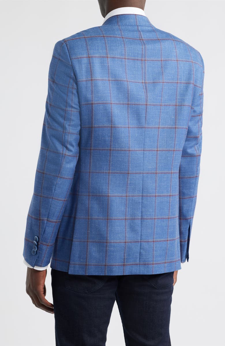 Heritage Gold Blue Windowpane Check Wool Blend Sport Coat, Alternate, color, Blue