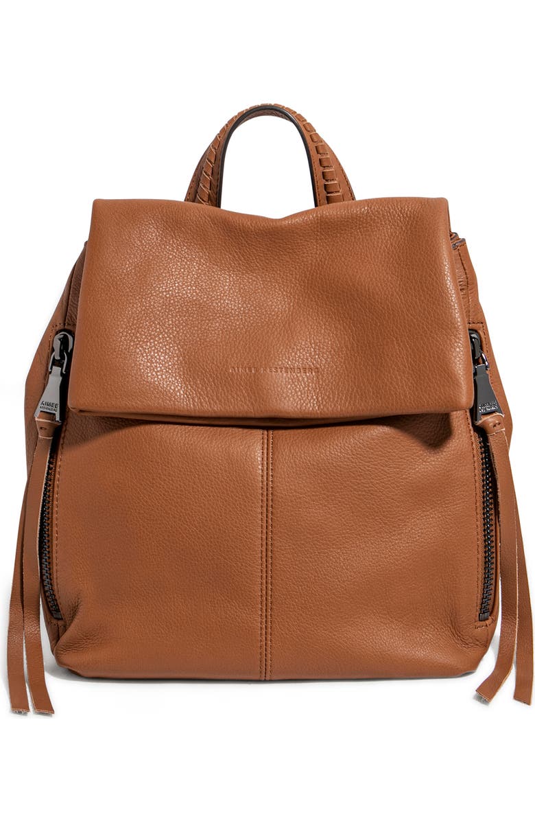 AIMEE Bali Leather Backpack, Main, color, Chestnut W Gunmetal