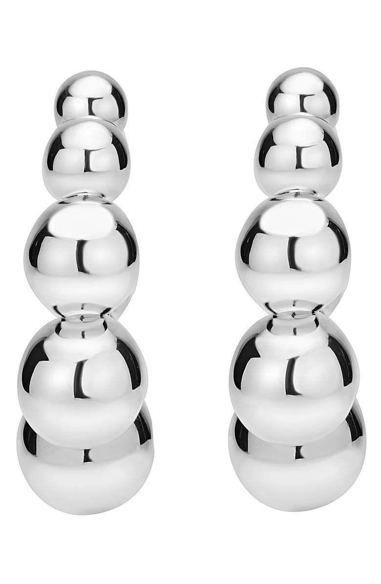 LAGOS Caviar Bubbly Hoop Earrings, Alternate, color, Sterling Silver