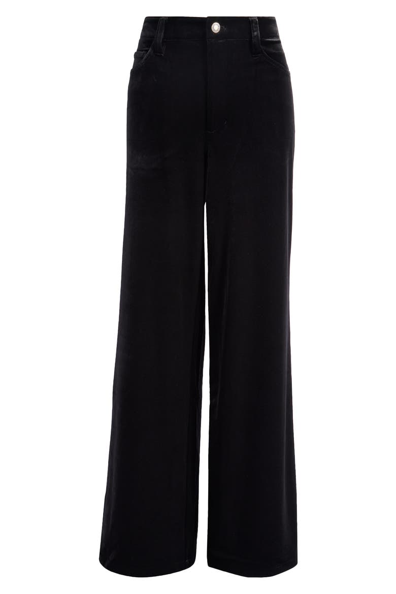 The Ollie Mid Waist Velvet Wide Leg Pants, Alternate, color, BLACK OUT
