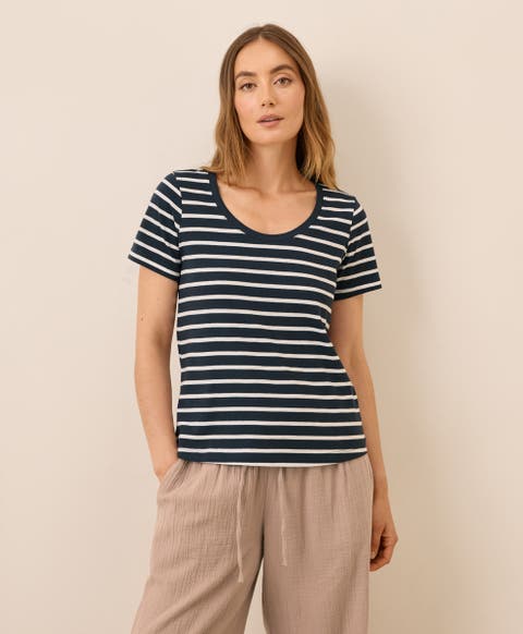 売れ筋商品|||リズム カットソー トップス レディース Byron Striped Shirt - Women's Natural Women's Rayon Striped Tops | Nordstrom