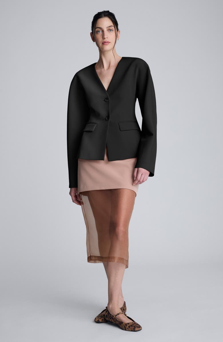 Kenneth Cole V-Neck Blazer, Alternate, color, Black