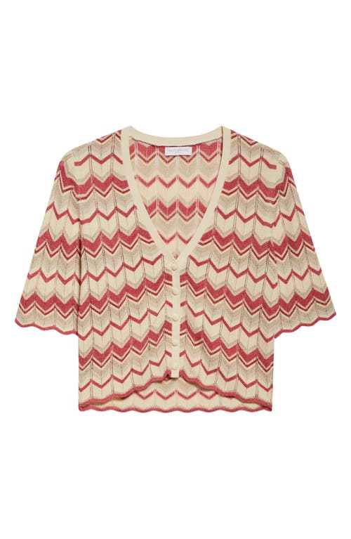 RAMY BROOK RAMY BROOK ALEC CHEVRON METALLIC STRIPE COTTON BLEND CARDIGAN