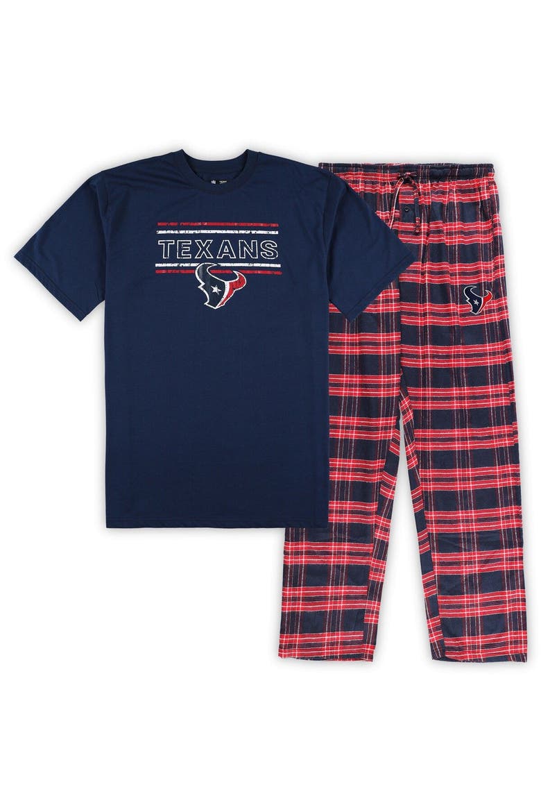 Men's Concepts Sport Navy/Red Houston Texans Big & Tall Flannel Sleep Set, Main, color, Navy