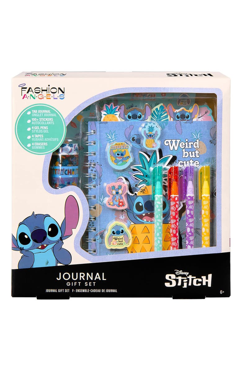 Fashion Angels Disney Stitch Journal Gift Set 80 Page Book, 4 Gel Pens, Alternate, color, Multicolored