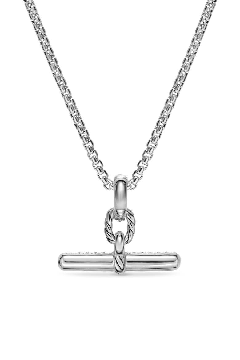 Madison® Toggle Pendant in Sterling Silver with Diamonds, 20mm, Alternate, color, DIAMOND/ SILVER